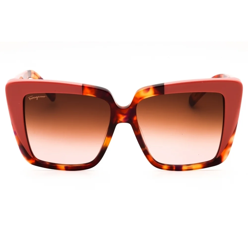 Salvatore Ferragamo SF1060S Sunglasses Red Tortoise-Rose Acetate Oversized